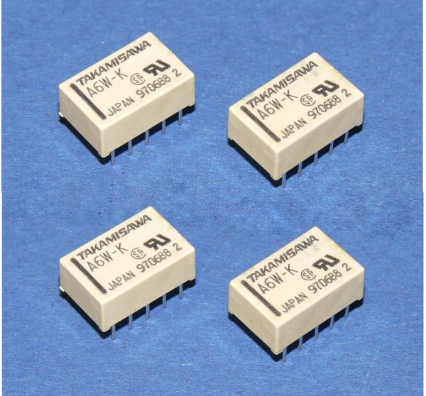 Takamisawa (Fujitsu) DIL Print Relais A6W-K 6V DC 2 Wechsler 2x Um 4 Stück Lot