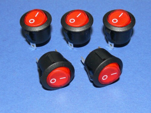 Leucht Netzschalter rund Einlochmontage Snap in Wippschalter switch 250V 6A