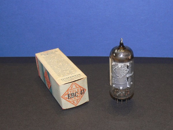 TELEFUNKEN EBC41 Zweifach Diode / Triode Röhre Tube neu in OVP