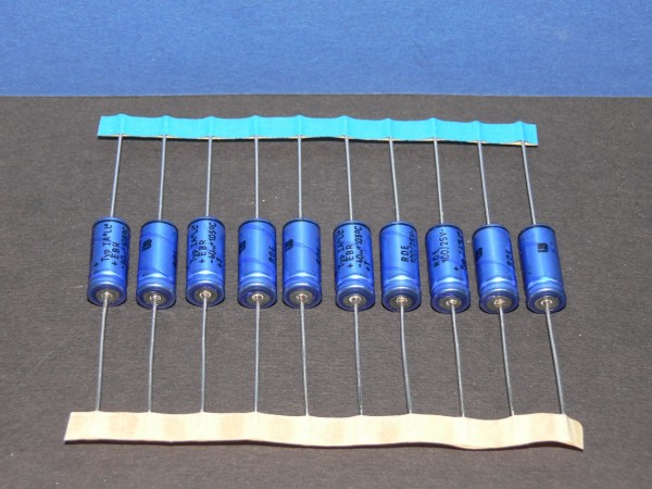 Roederstein Kondensator axial Elko 100uF 25V 105°C 8,5 x 18,5mm Lot mit 10 Stk