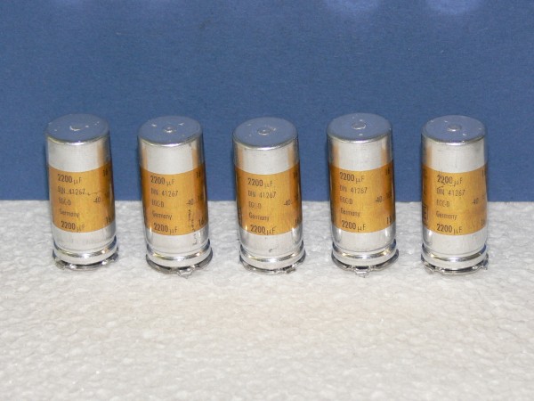 2200uF 16V Roederstein ROE Typ EGC-D 4 Pin Elko Elektrolyt Kondensator 5 Stück