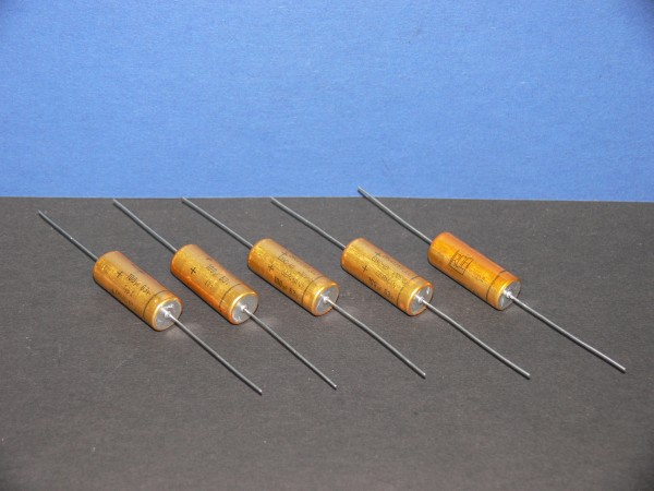 Roederstein Kondensator axial Elko 100uF 63V 105° 31 x 12 mm Lot mit 5 Stk.