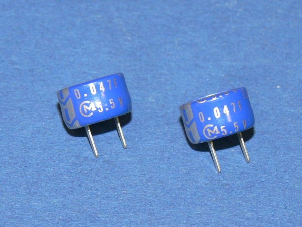 MURATA 0,047F 5,5V Goldcap Kondensator Farbe blau Lot mit 2 Stück
