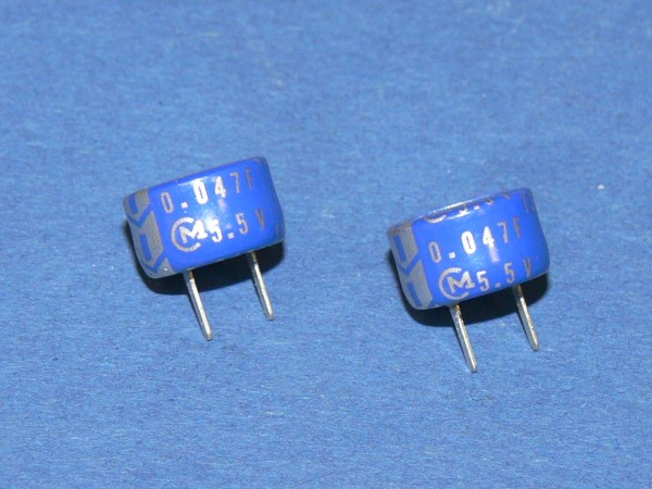 MURATA 0,047F 5,5V Goldcap Kondensator Farbe blau Lot mit 2 Stück