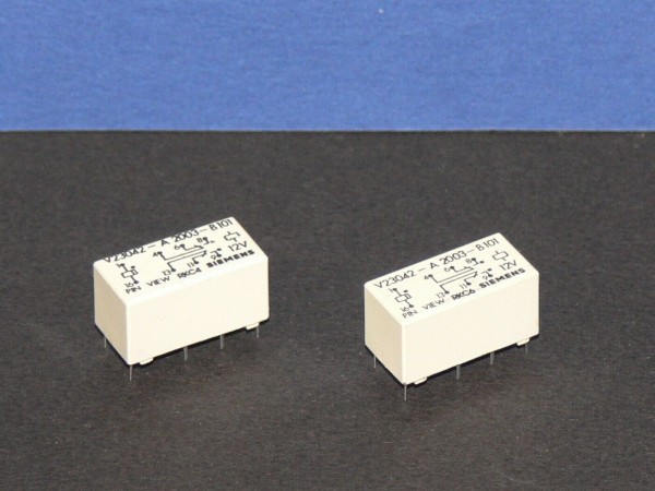 SIEMEMS V23042-A2003-B101 12V DC Print DIL Relais Relay 2 Stück Set NEU