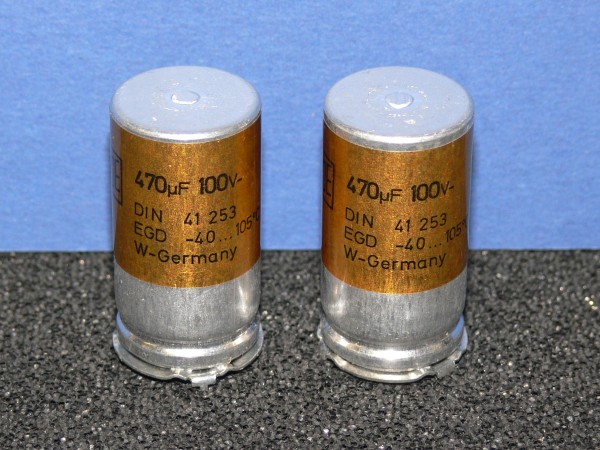 470uF 100V Roederstein ROE Typ EGD 4 Pin Elko Elektrolyt Kondensator 2 Stück