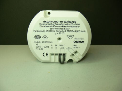 OSRAM Halotronic HT60/230/12C Halogen Trafo / Elektroniktrafo 60W