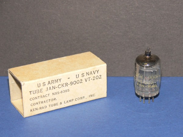 KEN-RAD US ARMY US NAVY Röhre Tube CKR-9002 / VT 202 - Military tube von 1944
