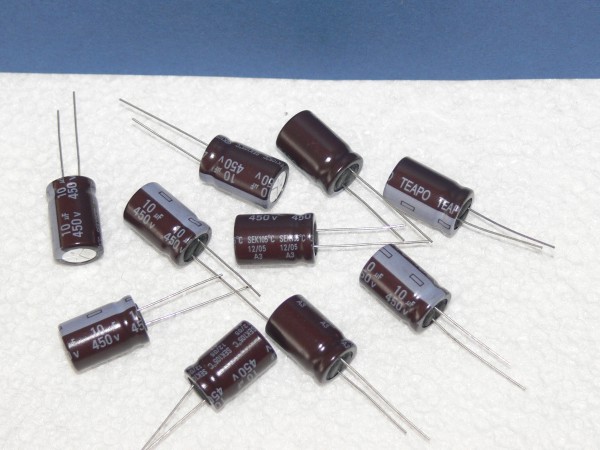 TAEPO 10uF 450V Low ESR 105° Elko Elektrolyt Kondensator capacitor 10 pcs