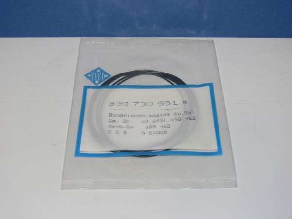 Antriebsriemen für TELEFUNKEN Zählwerk 60,5mm x 1mm Rund Riemen belt 5 Stück