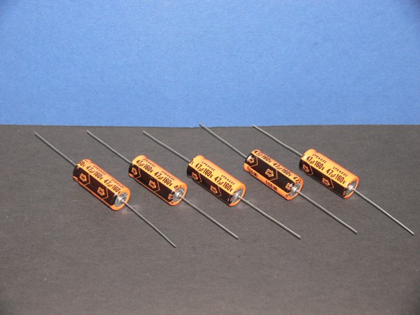 SPRAGUE Elko axial 47uF 160V 85°C 32x13mm Elektrolyt Kondensator Lot mit 5 Stück