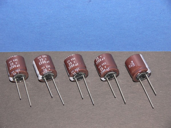 NIPPON 2200uF 25V Low ESR SXE 105° Elko Elektrolyt Kondensator capacitor 5 pcs