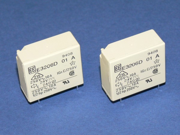Eichhoff E3206D Print Steck Relais 24V DC Spule 1xEin 10A Kontakt 2 Stück Lot