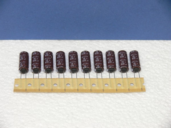 NIPPON 820uF 16V Low ESR LXV 105° Elko Elektrolyt Kondensator capacitor 10 pcs