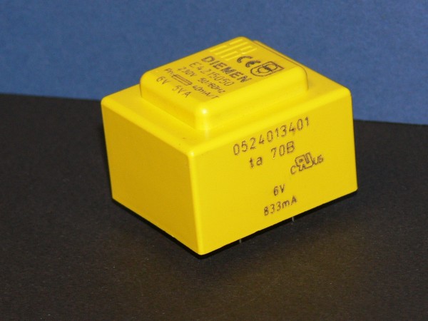 DIEMEN E4215050 Transformator Trafo 6V 833mA 5VA 5 W Watt 230V AC