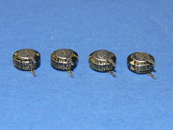 PANASONIC 0,22F 5,5V Goldcap Kondensator stehend Lot mit 4 Stück
