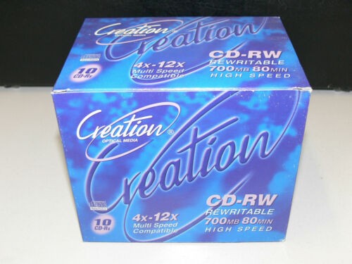 CD-RW Rohling 700 MB CREATION Optical Media 10 Stk Jewelcase Wiederbeschreibbar