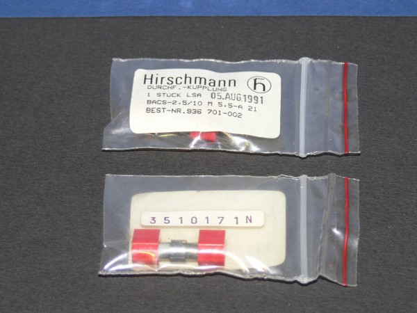 HIRSCHMANN LSA Opto / LWL Durchführungs Kupplung / Verbinder 2 Stk Lot