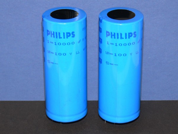 10000uF 100V Philips radial Elko 5 Pin Print Elektrolyt Kondensator 2 Stk Set