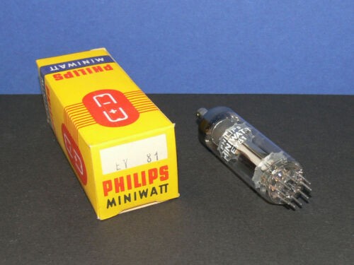 PHILIPS Minniwatt EY81 Damper, booster, flyback Diode Röhre Tube neu in OVP