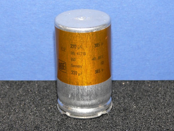 220uF 385V Roederstein ROE Typ EGD 4 Pin Elko Elektrolyt Kondensator