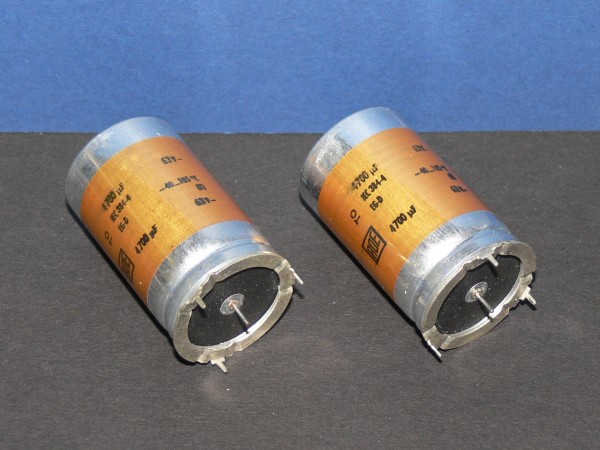 4700uF 63V Roederstein ROE Typ EG-D 4 Pin Elko Elektrolyt Kondensator 2 Stück