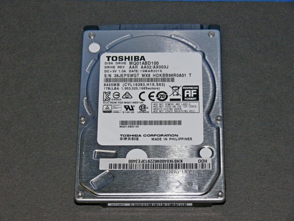 TOSHIBA MQ01ABD100 1TB 2,5" Zoll 6,35 cm SATA Festplatte HDD Hard Disc Drive
