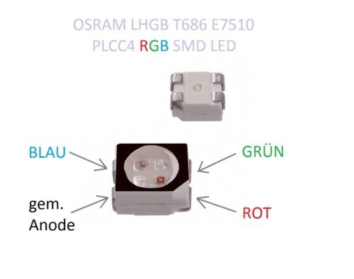 OSRAM LHGB T686 E7510 RGB SMD LED im PLCC4 Gehäuse 50 Stück