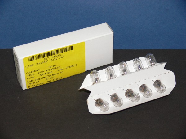 10 x BA9S 10x28 mm Glüh Lämpchen Birne 220V 2W Watt 10 x 28mm groß