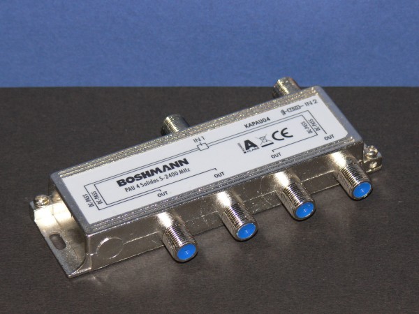 SAT Antennen Verteiler 4-fach F-Stammverteiler Abzweiger BOSHMANN KAPAU04
