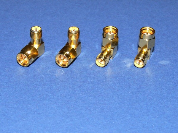 COAXICOM 3219RP-1 Adapter SMA Stecker auf RP SMA Reverse Stecker vergoldet 4 Stk