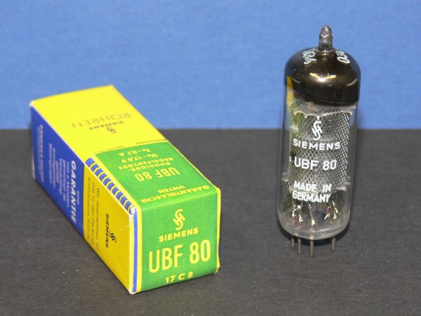 SIEMENS UBF80 Zweifach Diode / Pentode Röhre Tube Elektronenröhre neu in OVP