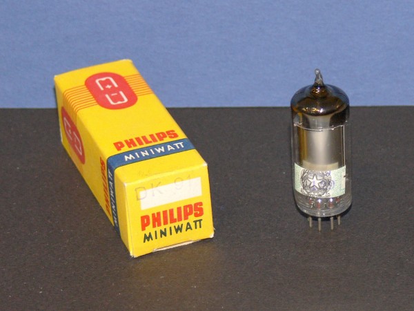 PHILIPS DK91 DK 91 Röhre Heptode Vacuum Tube / Elektronenröhre neu in OVP