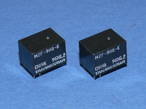 TAKAMISAWA MZF-9HG-K Relais 1x Um Wechler Spulenspannung 9V Volt DC 2 Stk Lot