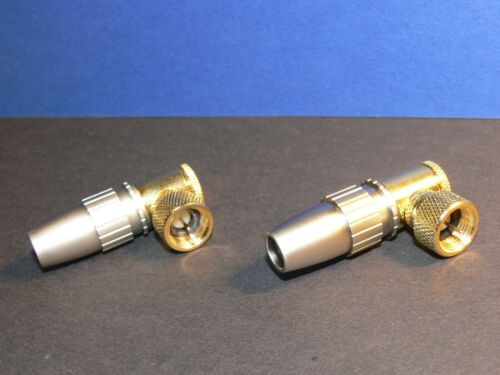High End F Antennenstecker Vollmetall vergoldet SAT Stecker 2 Stück Set