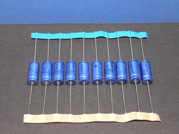 ROE / Vishay Kondensator axial Elko 2,2uF 385V 8,5 x 18,5mm Lot mit 10 Stk blau