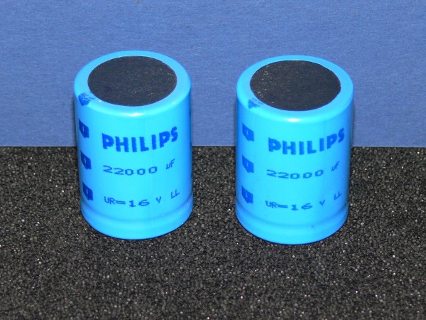 PHILIPS 22000uF 16V 85° Elko Snap In Elektrolyt Kondensator 2 Stück Lot