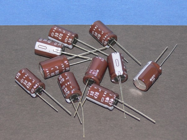 NIPPON 470uF 50V Low ESR KMF 105° Elko Elektrolyt Kondensator capacitor 10 pcs